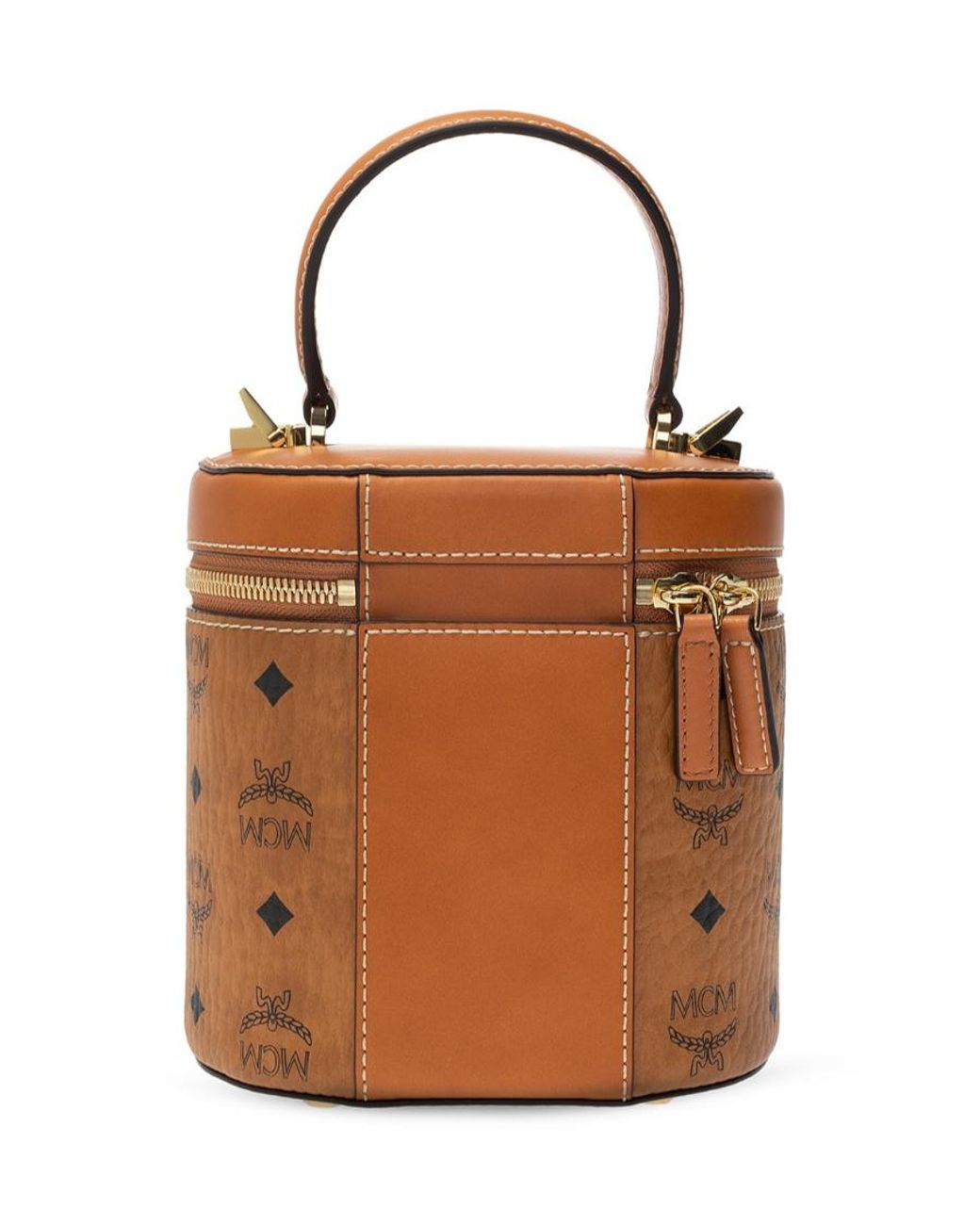 MCM Brown Cylinder Bucket Bag