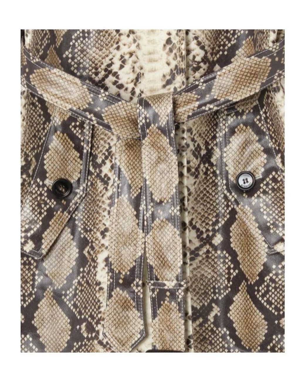 Burberry Brown Belted Printed Short Coat