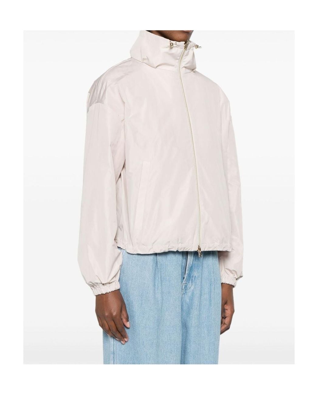 Herno Natural Drawstring Hem Zip-Up Jacket