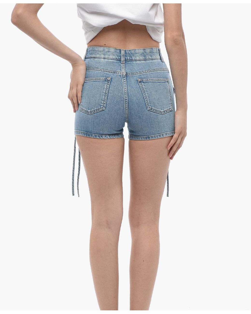 Stella McCartney Blue Lace-Up Shorts