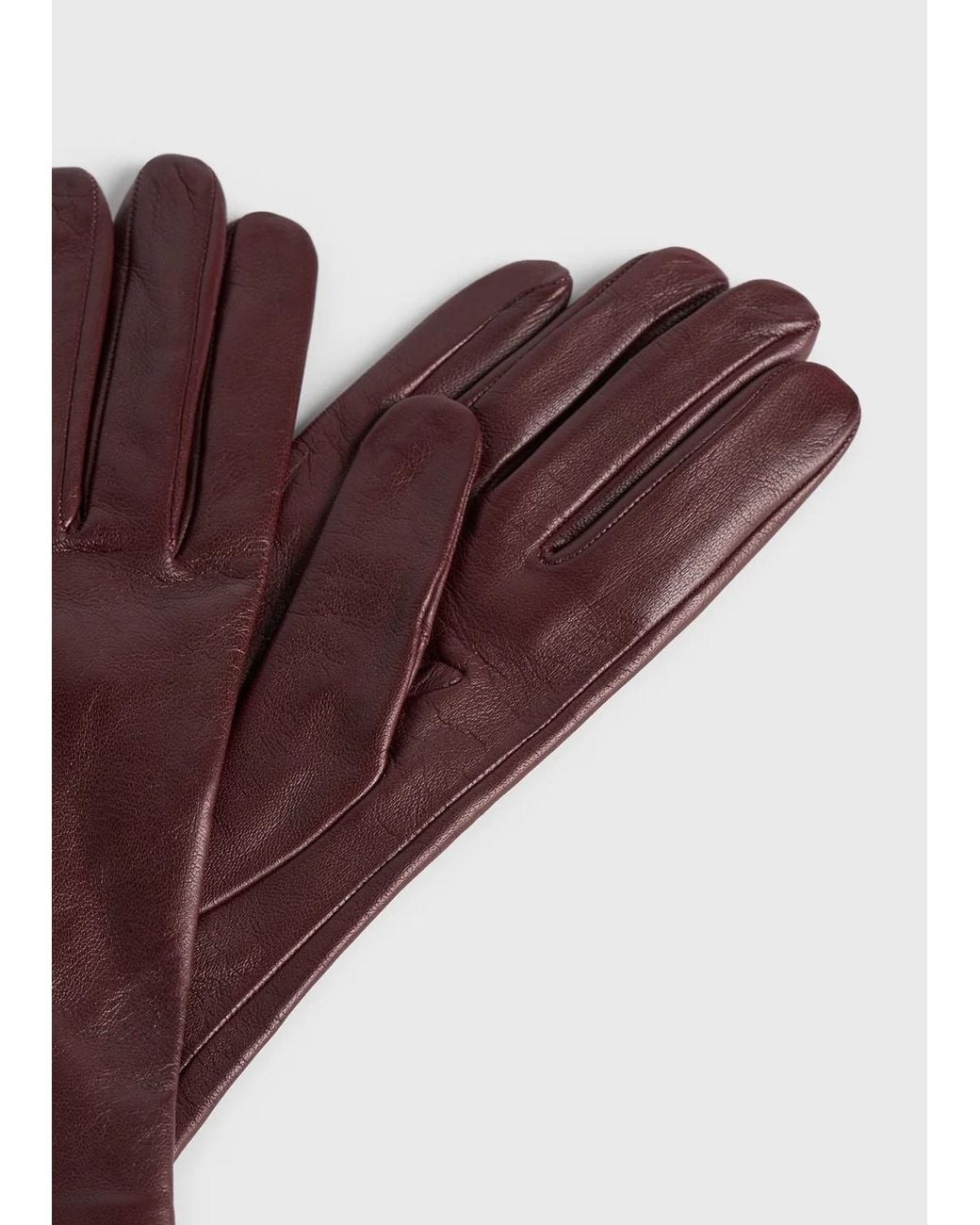 Totême Purple Leather Gloves Bordeaux