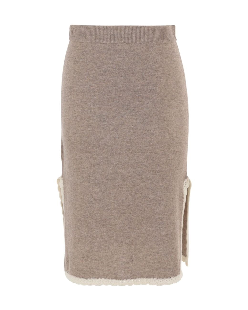 THE GARMENT Gray Lace-Trim Knitted Skirt