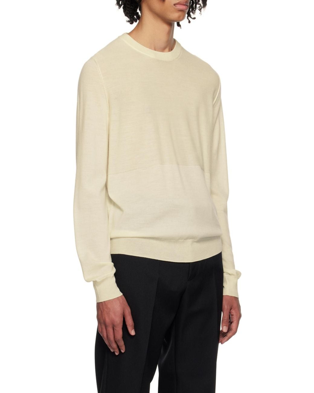 Jil Sander Natural Crewneck Long-Sleeved Jumper for men