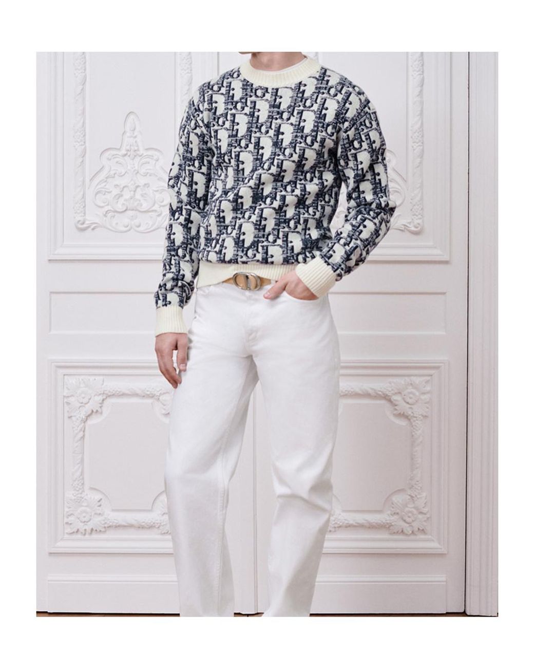 Dior Blue Oblique Sweater, Regular Fit for men
