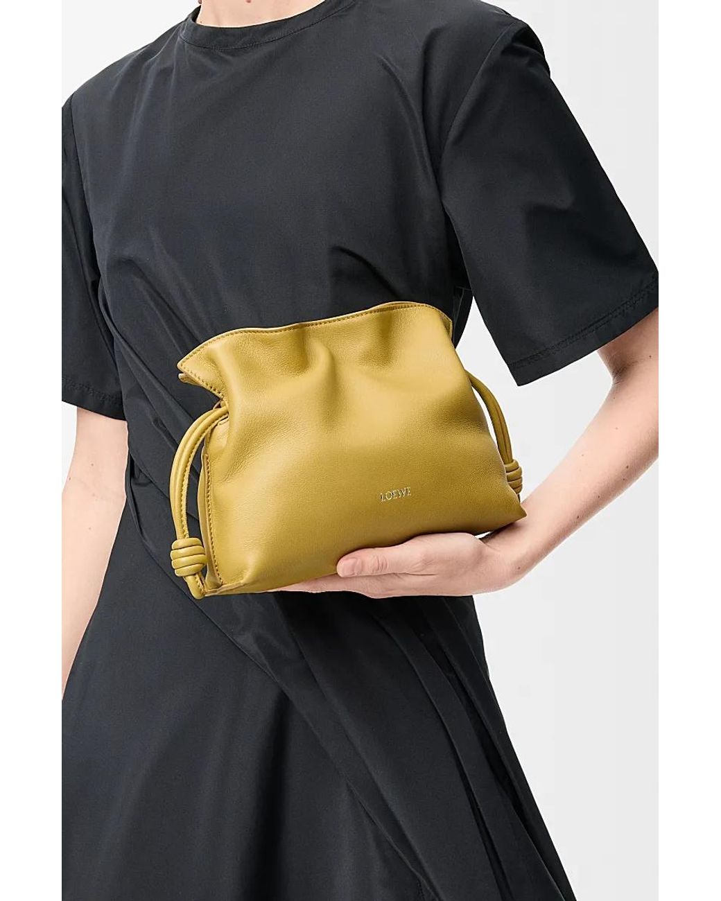 Loewe Yellow Mini Flamenco Clutch Bag