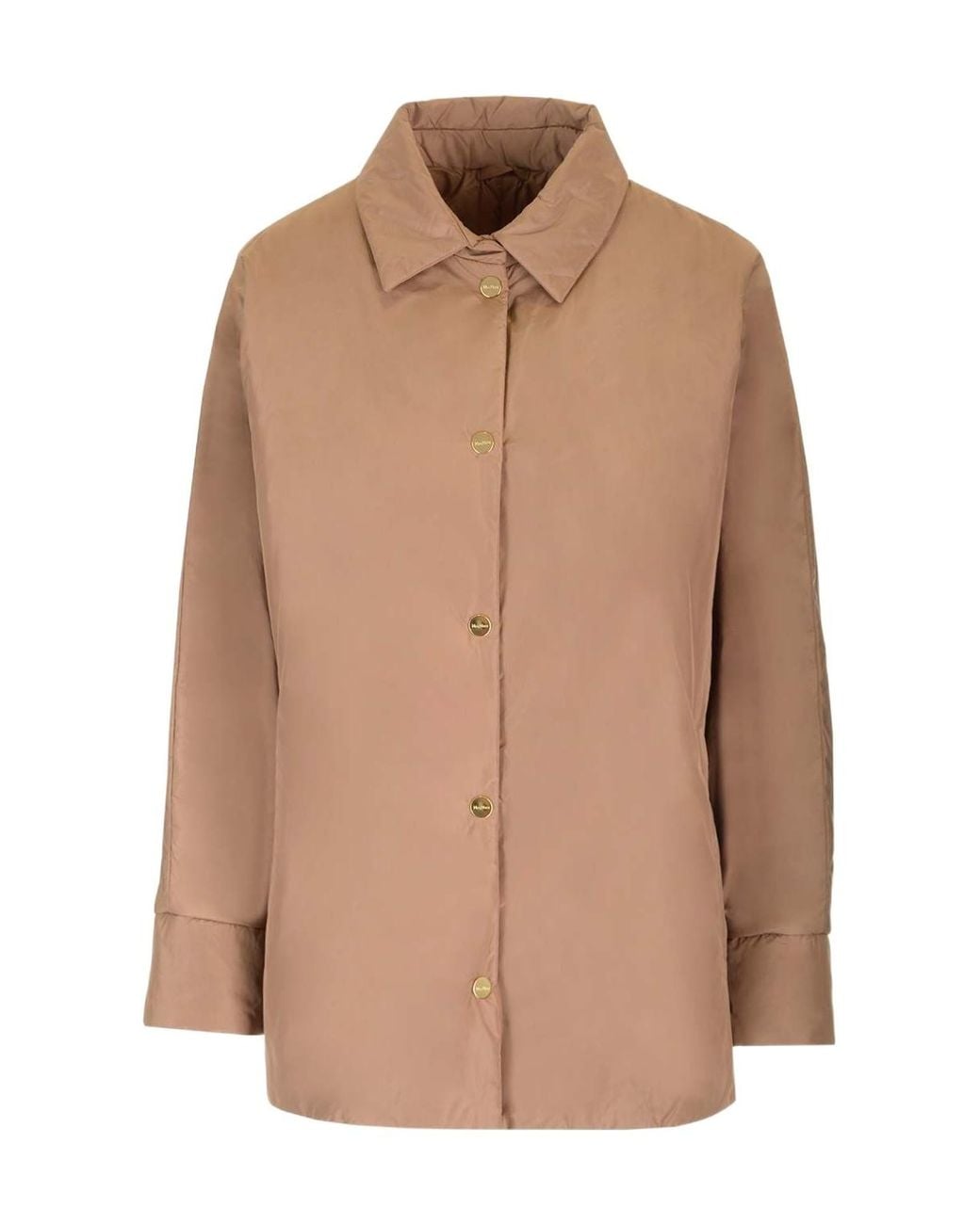 Max Mara Brown The Cube Buttoned Long-Sleeved Jacket