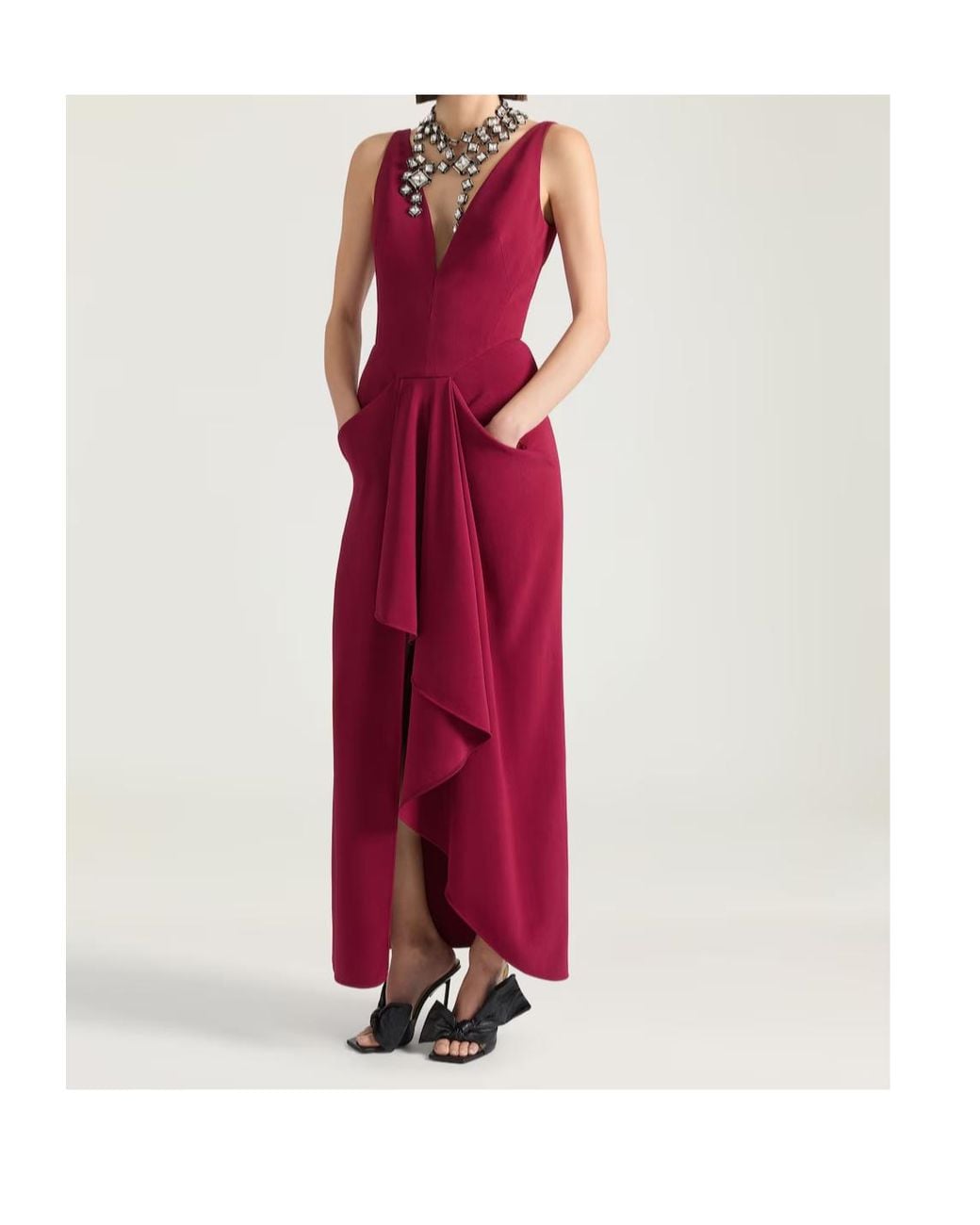 Givenchy Red Long Wrapped Dress