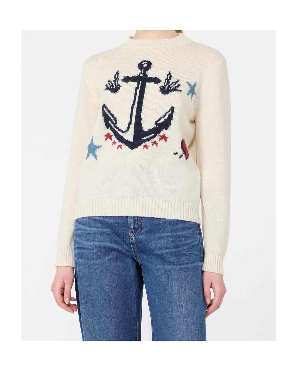 Weekend by Maxmara White Wkdnitra Motif Intarsia Knitted Jumper