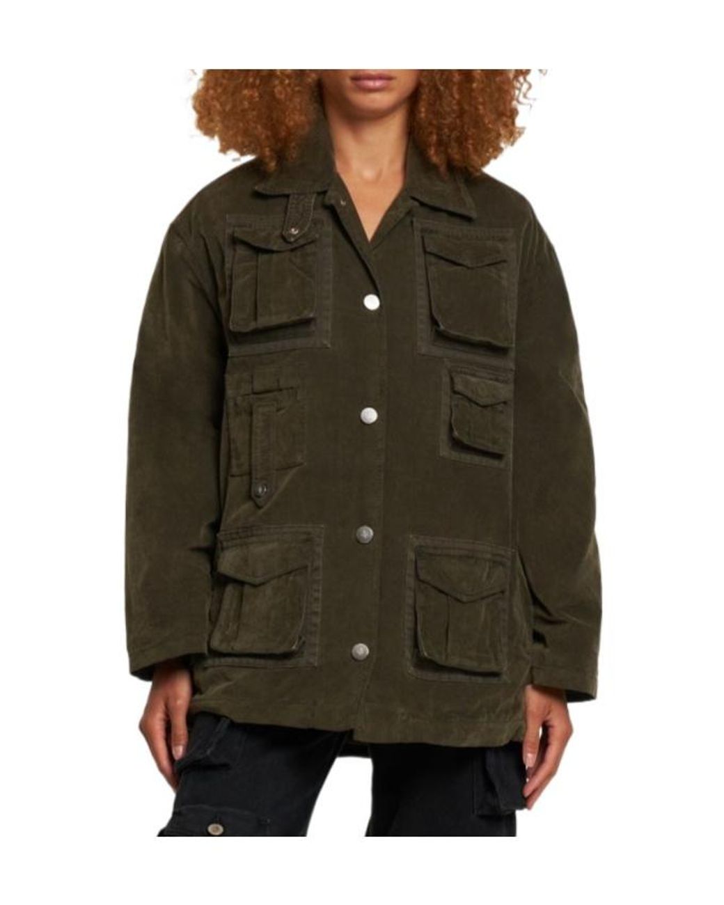 Blumarine Green Velvet Oversized Jacket W/ Pockets