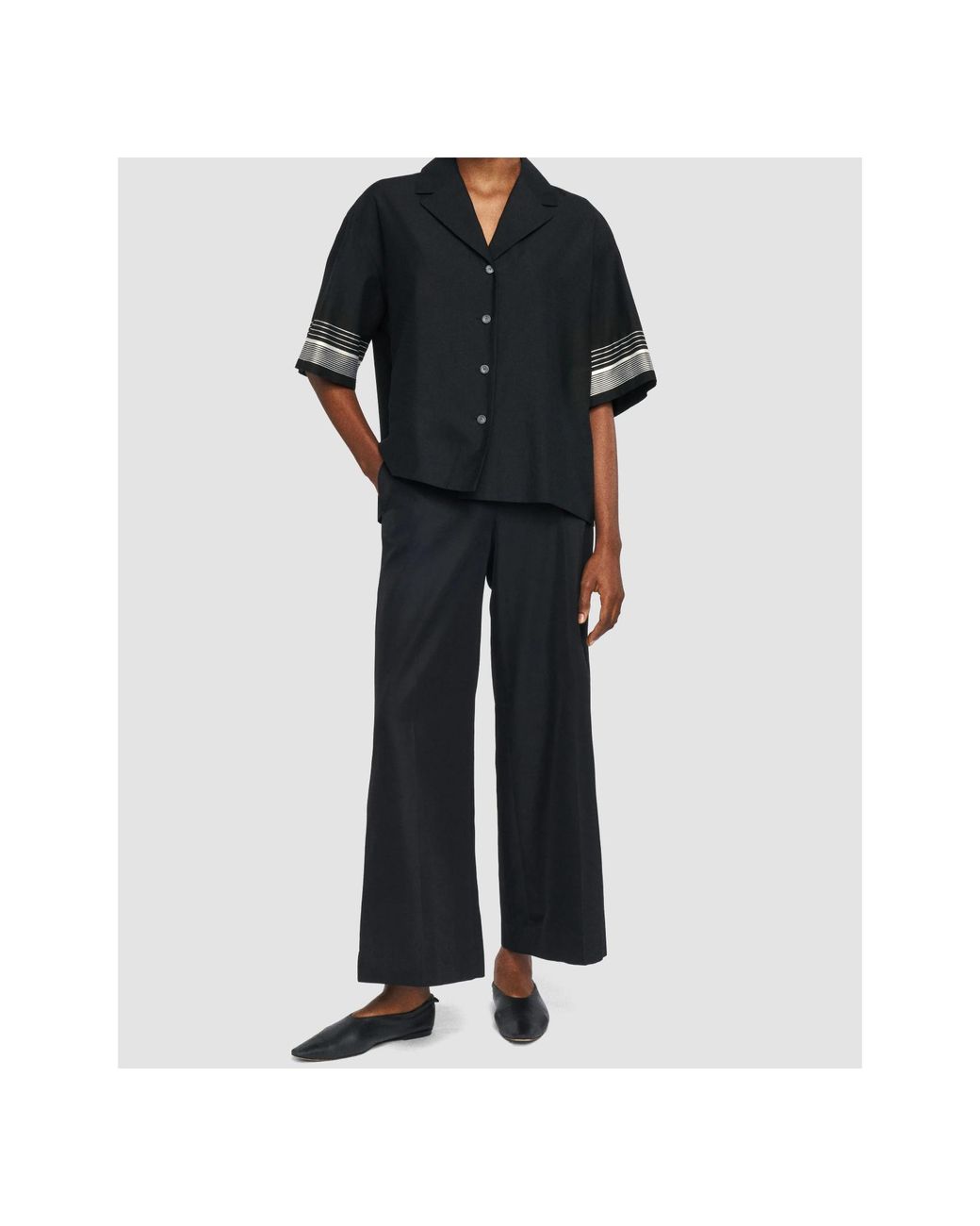 Joseph Black Leopold Stripe Detail Shirt