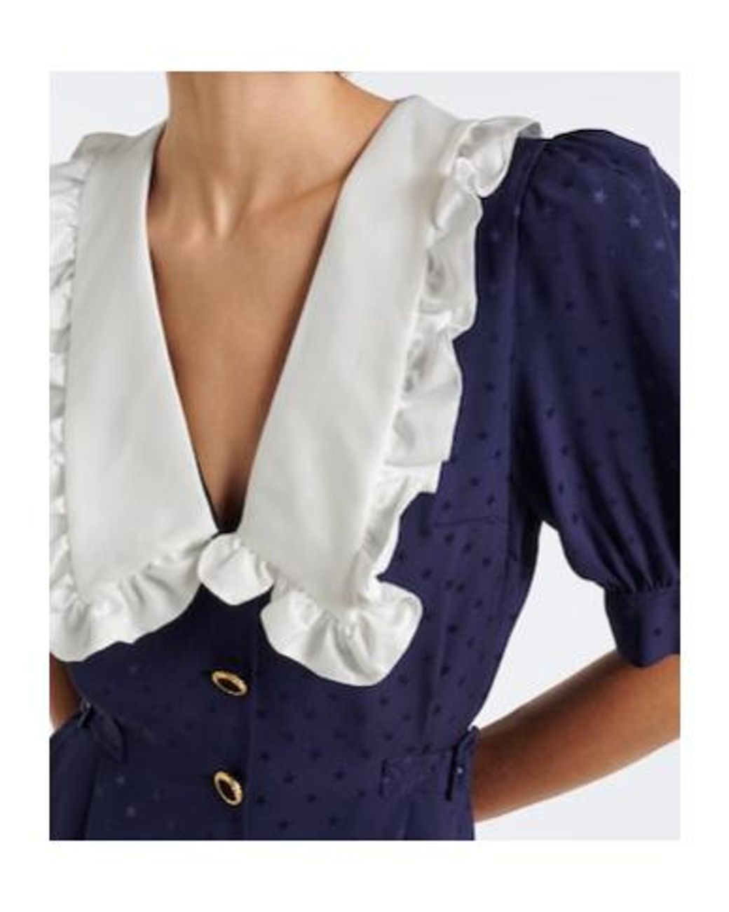 Alessandra Rich Blue Belted Silk Jacquard Minidress