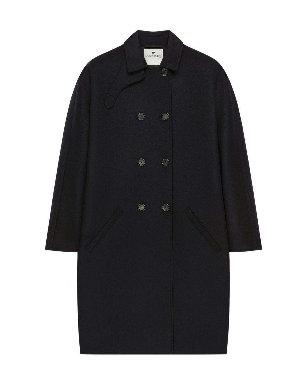 Courreges Black Courrèges Double-Breasted Coat