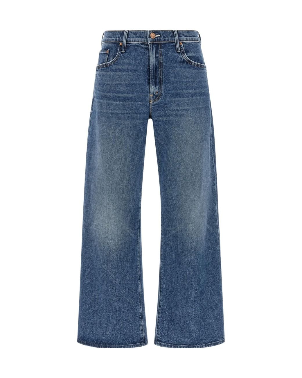 Mother Blue The Mid Rise Maven Flood Wide-Leg Jeans