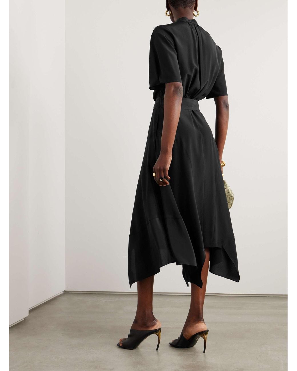 Stella McCartney Black Iconics Crepe Asymmetric Dress