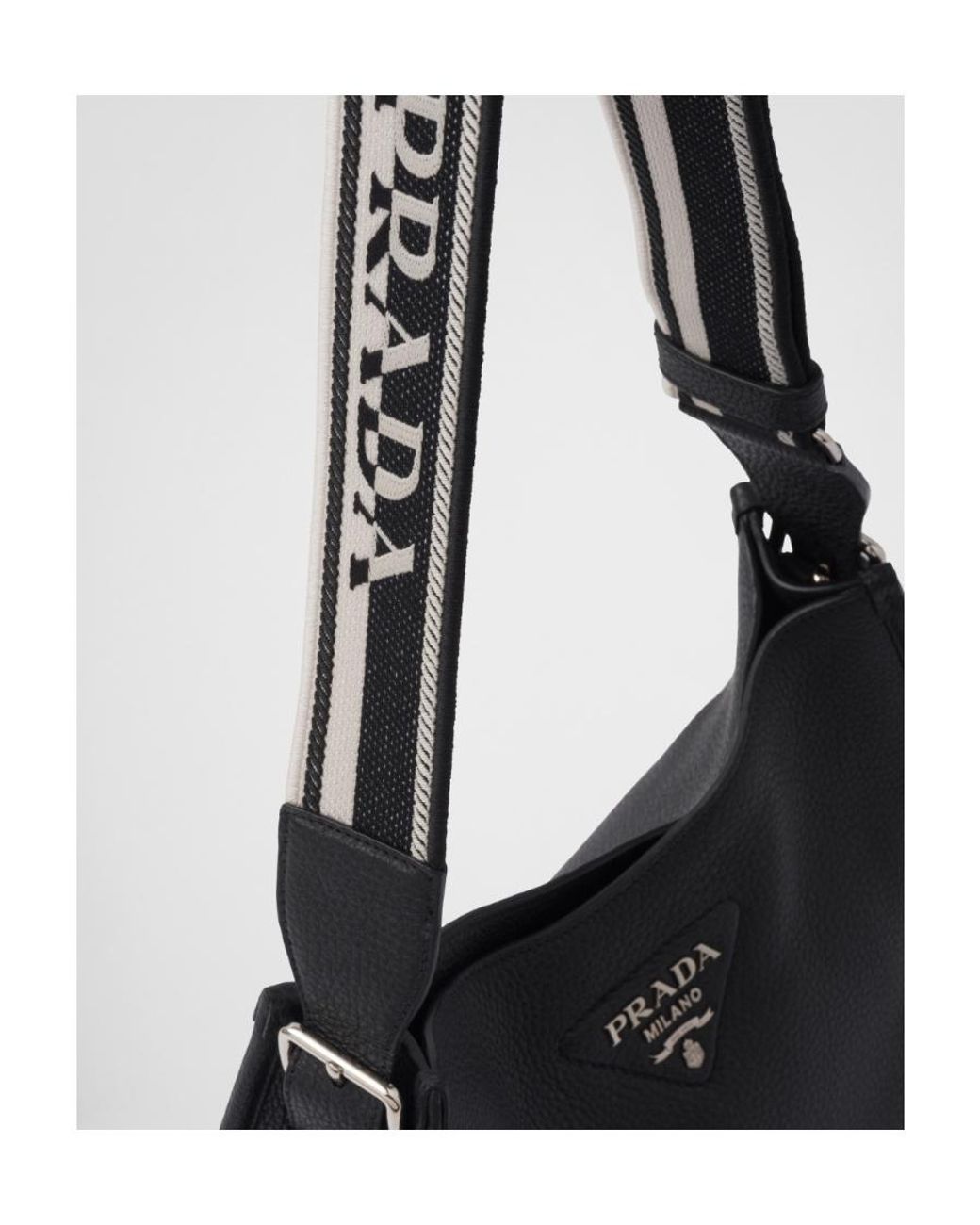 Prada Black Leather Hobo Bag