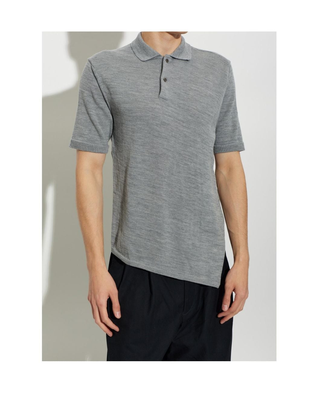 Comme des Garçons Gray Short-Sleeved Polo Shirt With A Collar for men