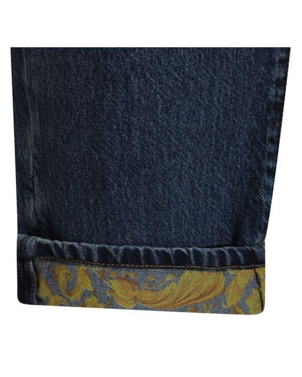 Versace Blue Logo-Patch Jeans for men