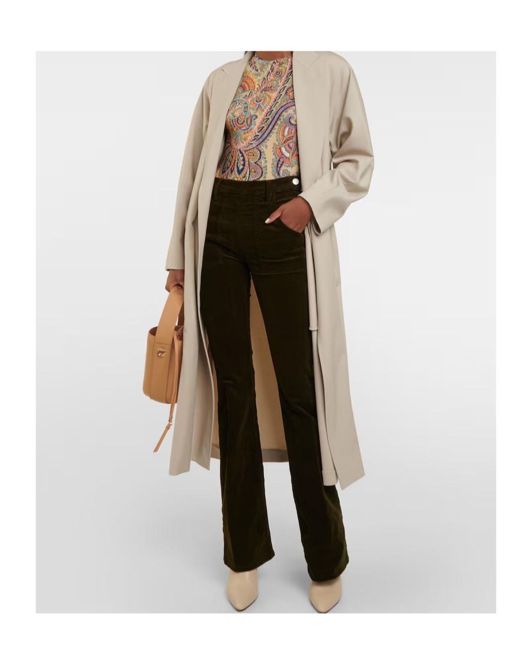 FRAME Black High-Waisted Flared Casual Pants