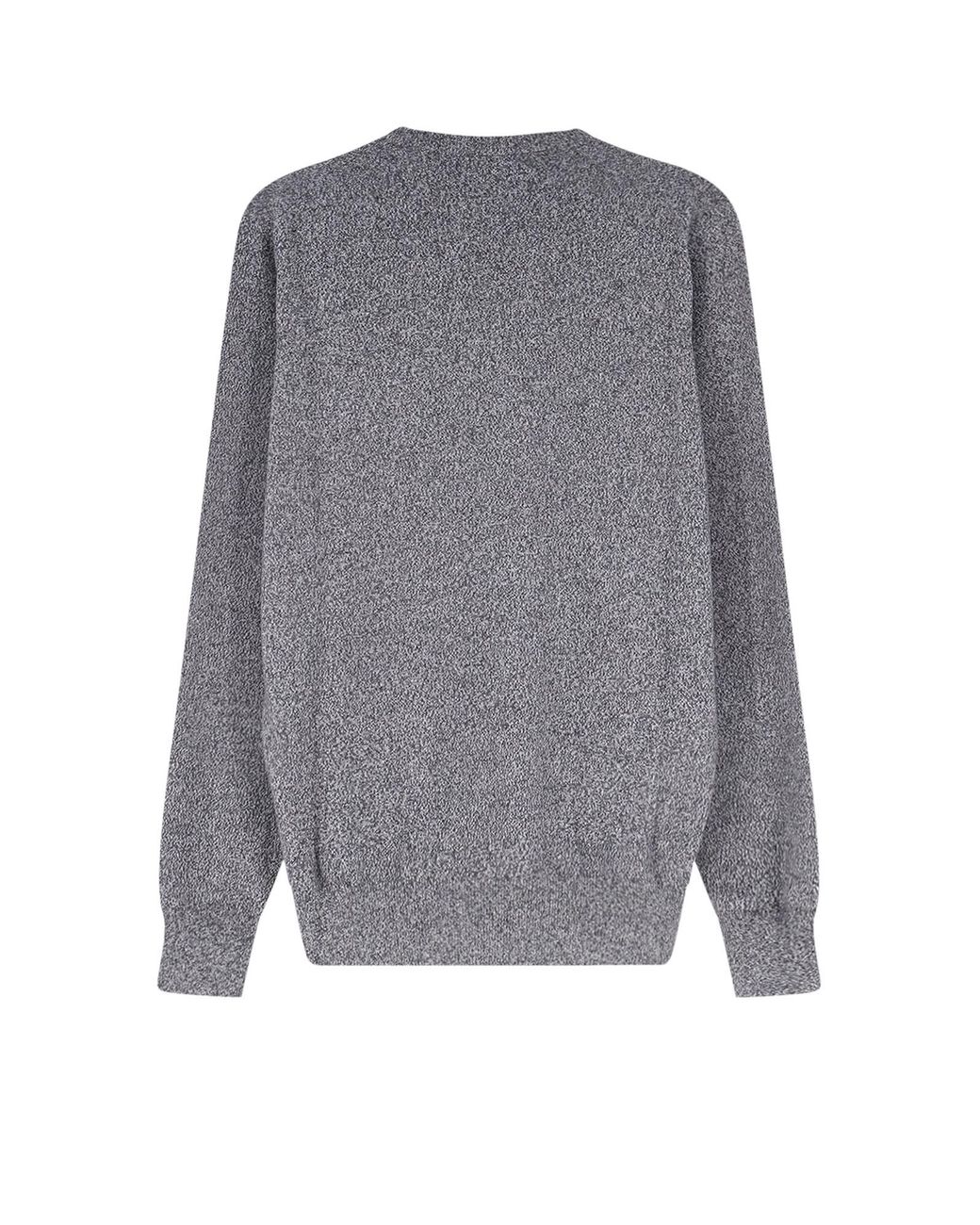 Brunello Cucinelli Gray V-Neck Ribbed Knitted Jumper for men
