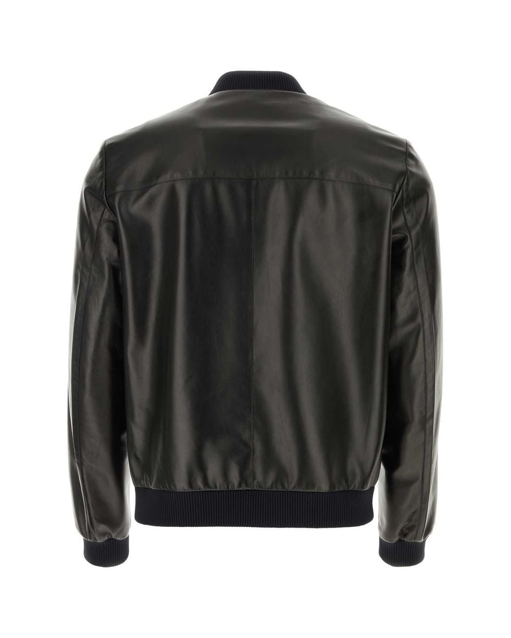 Prada Black Reversible Nappa Leather Bomber Jacket for men