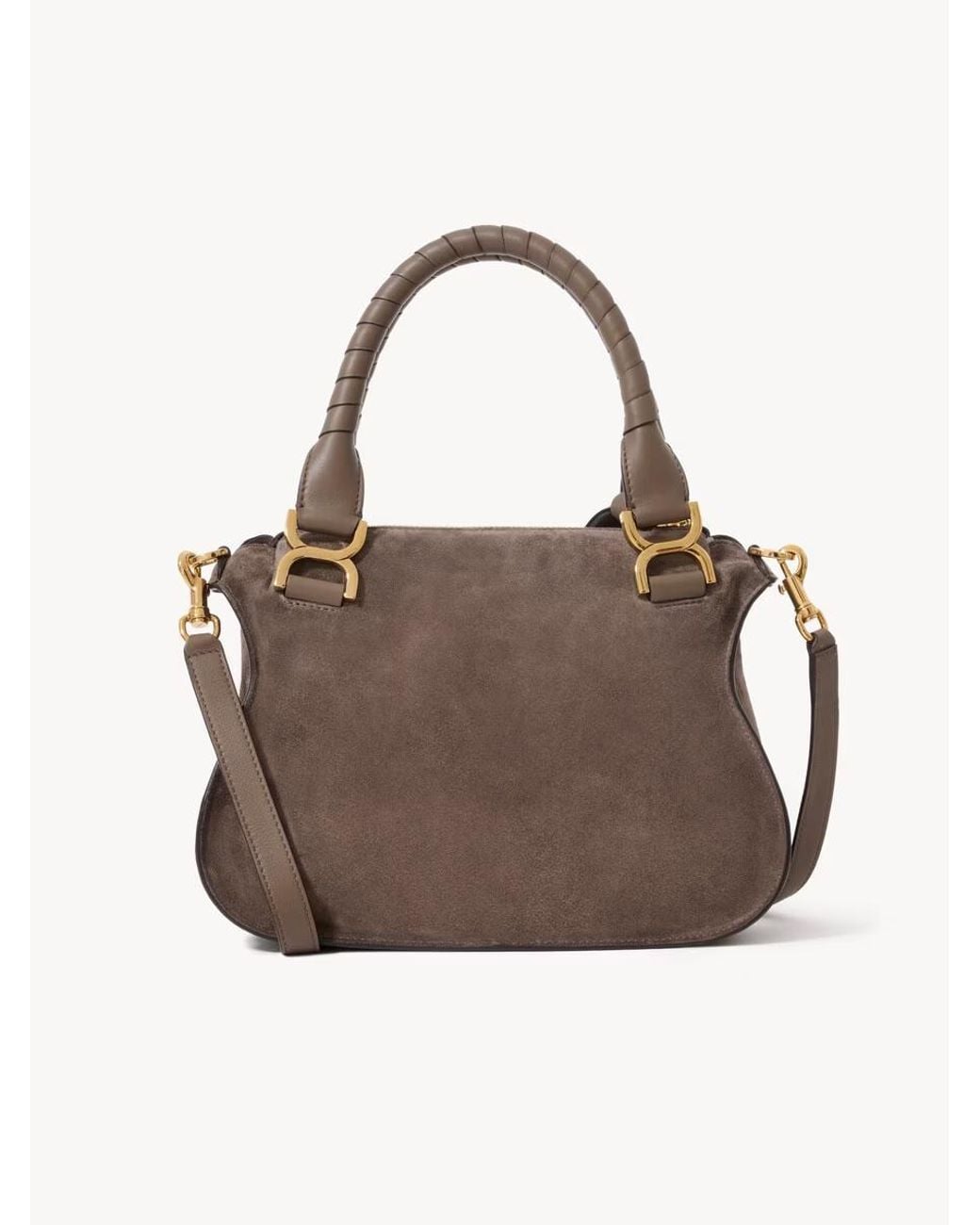 Chloé Brown Chloé Marcie Small Suede Shoulder Bag