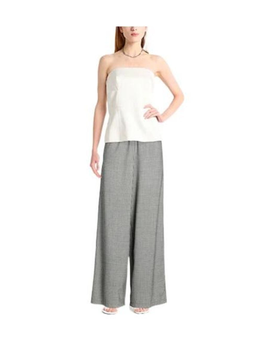 Marni Gray Plaid Loose Wide Leg Pants