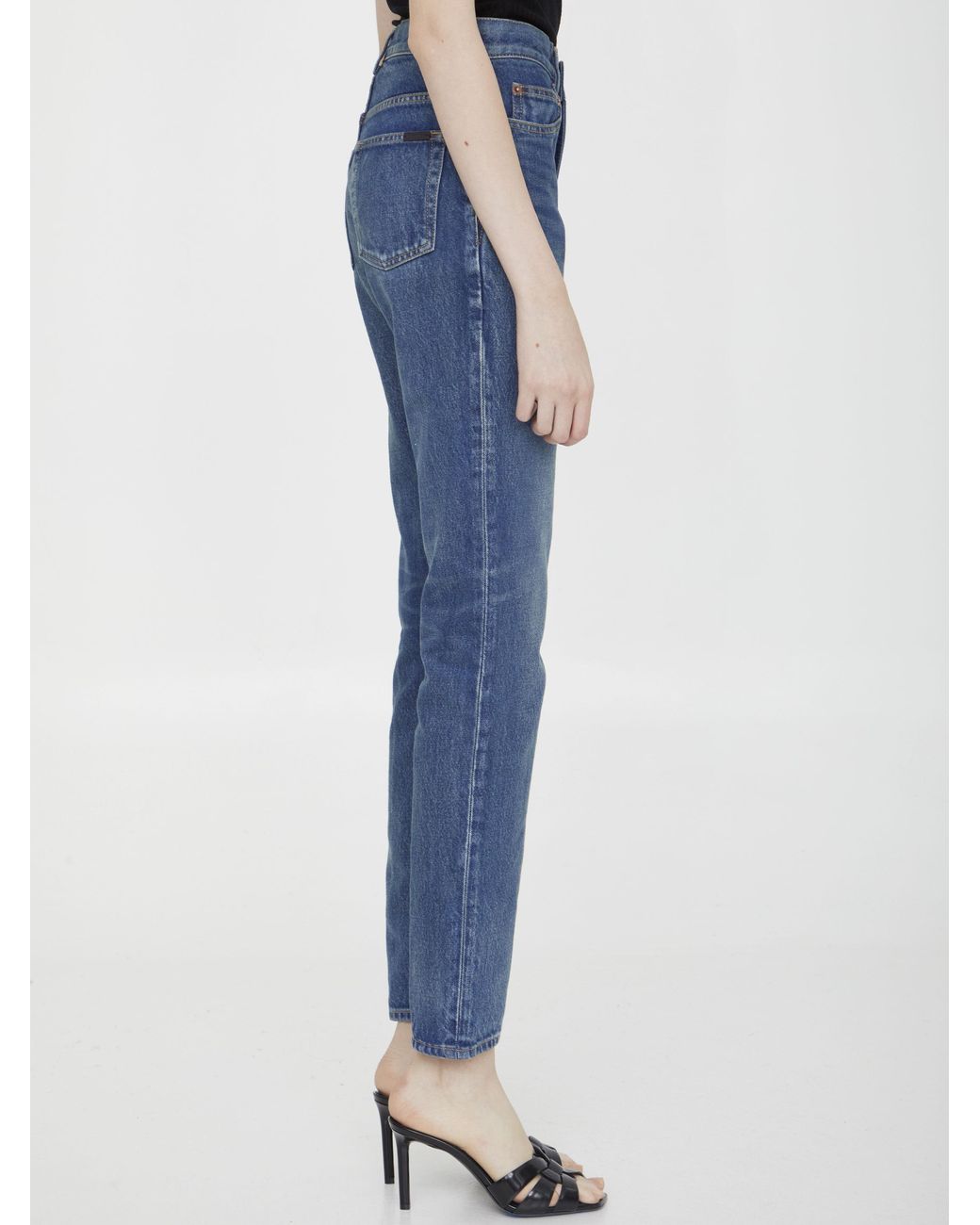Saint Laurent Blue Cindy Mid-Rise Jeans