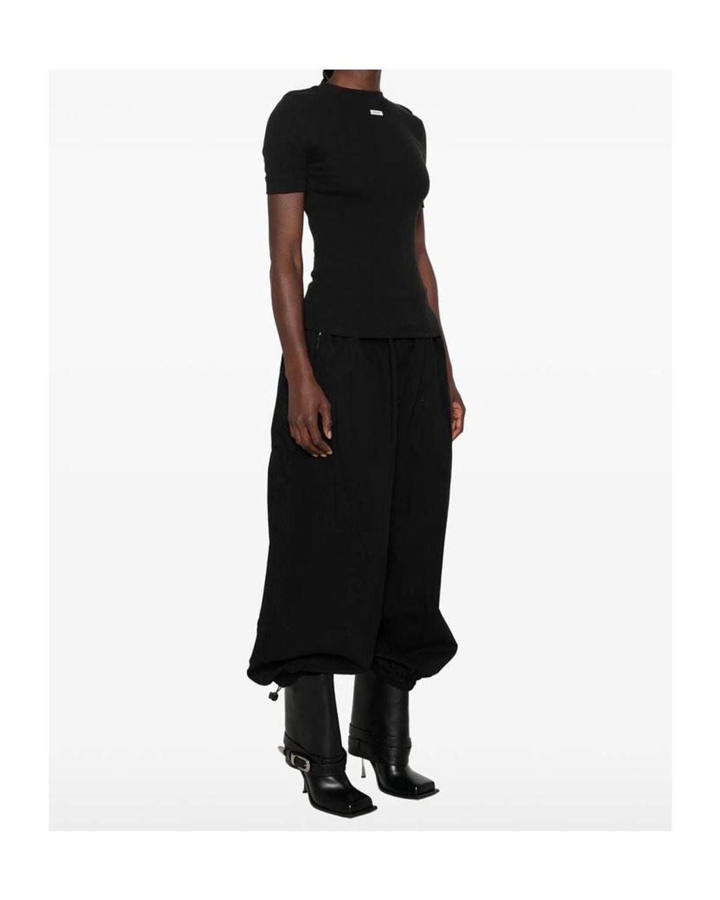 Entire studios Black Ribbed Logo T-Shirt