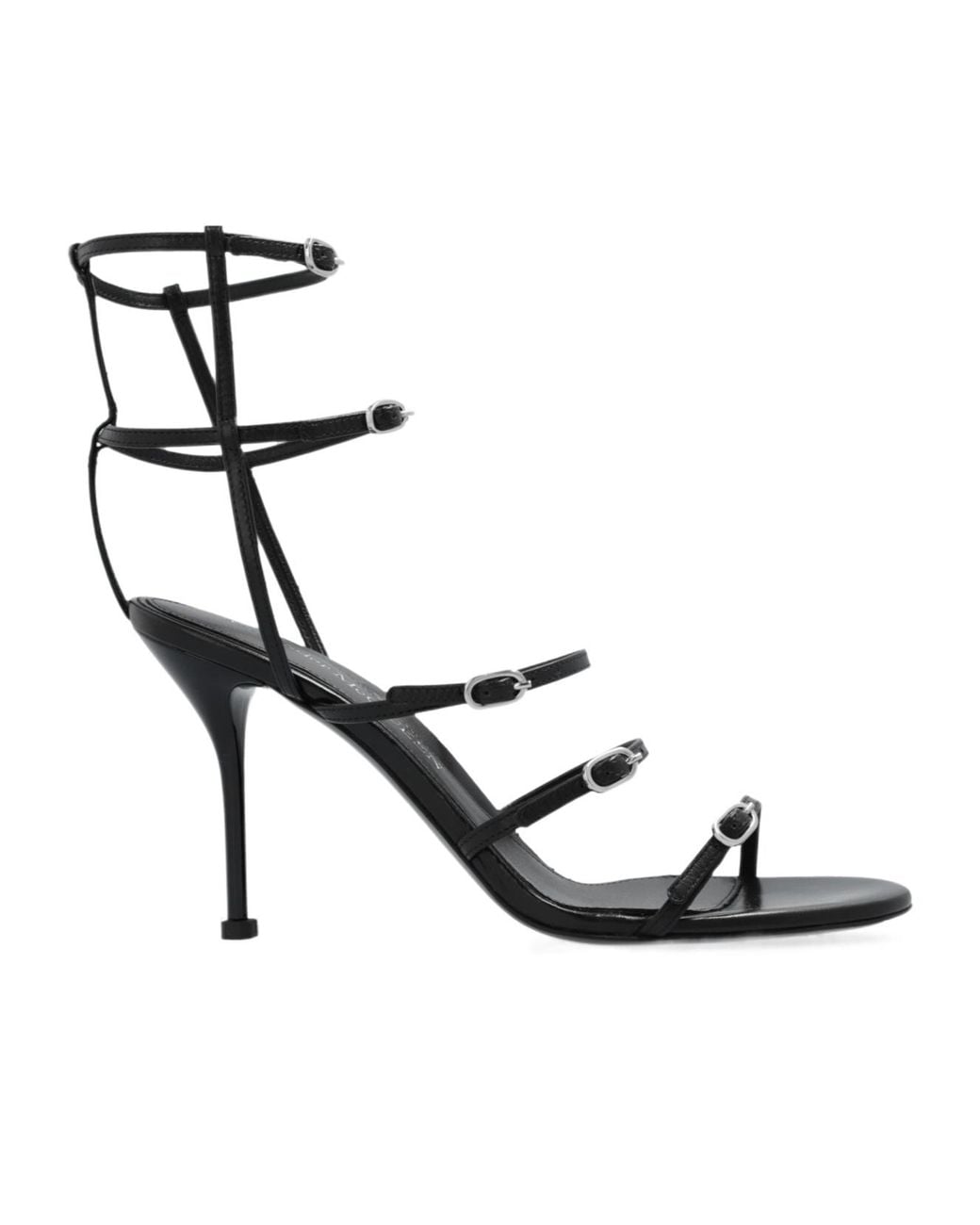 McQueen Metallic Strap Buckled Sandals