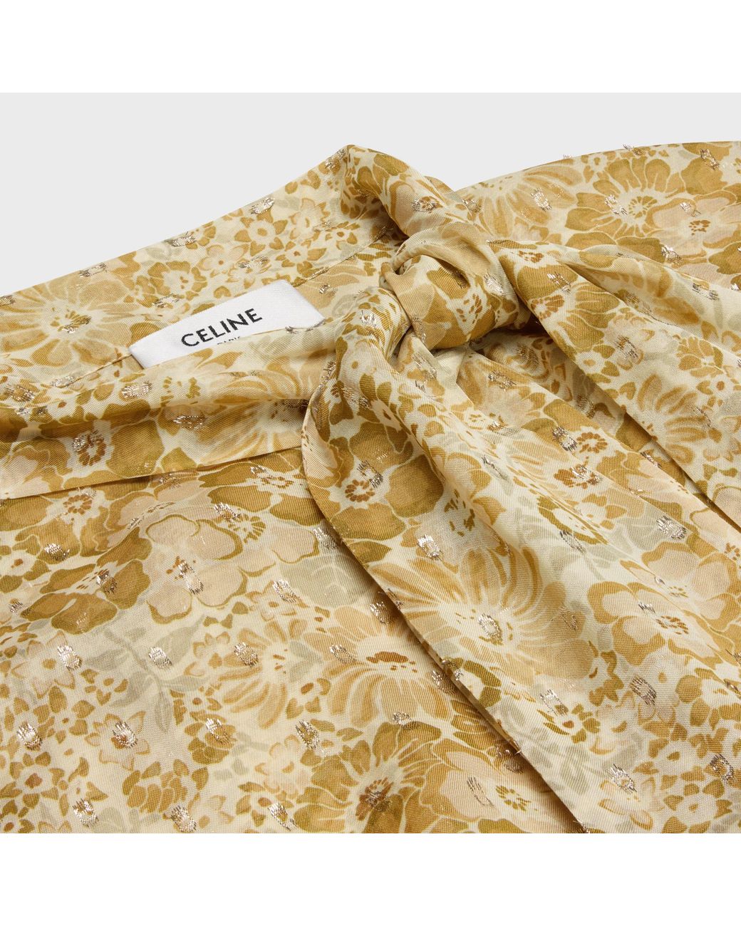 Céline Metallic Blouse With Side Lavallière