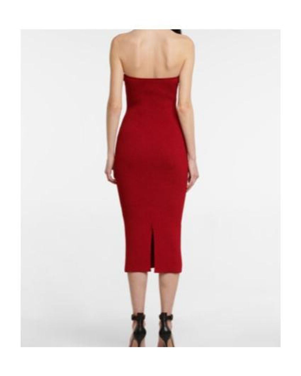 Galvan Red Thalia Bustier Midi Dress