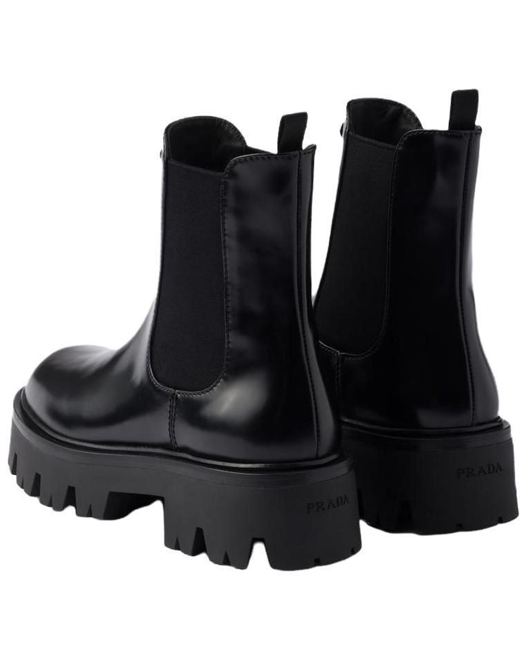 Prada Black Round-Toe Short Boots