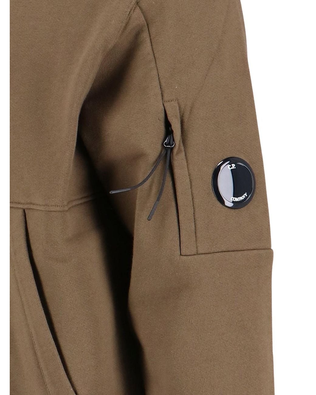 C P Company Green Lens-Detail Hoodie for men