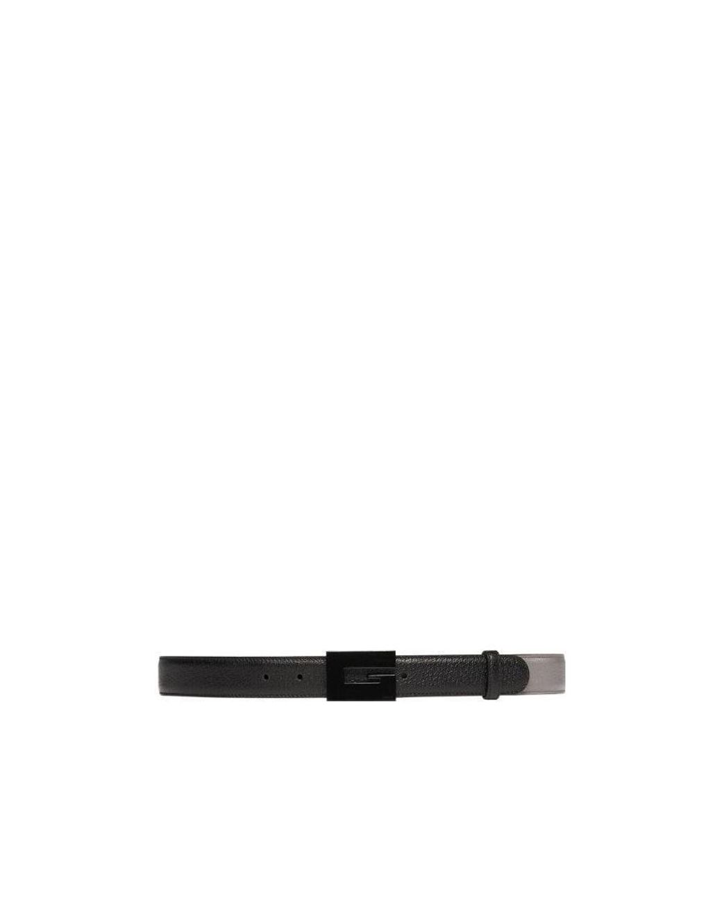 Gucci White Square G Two-Color Thin Belt for men
