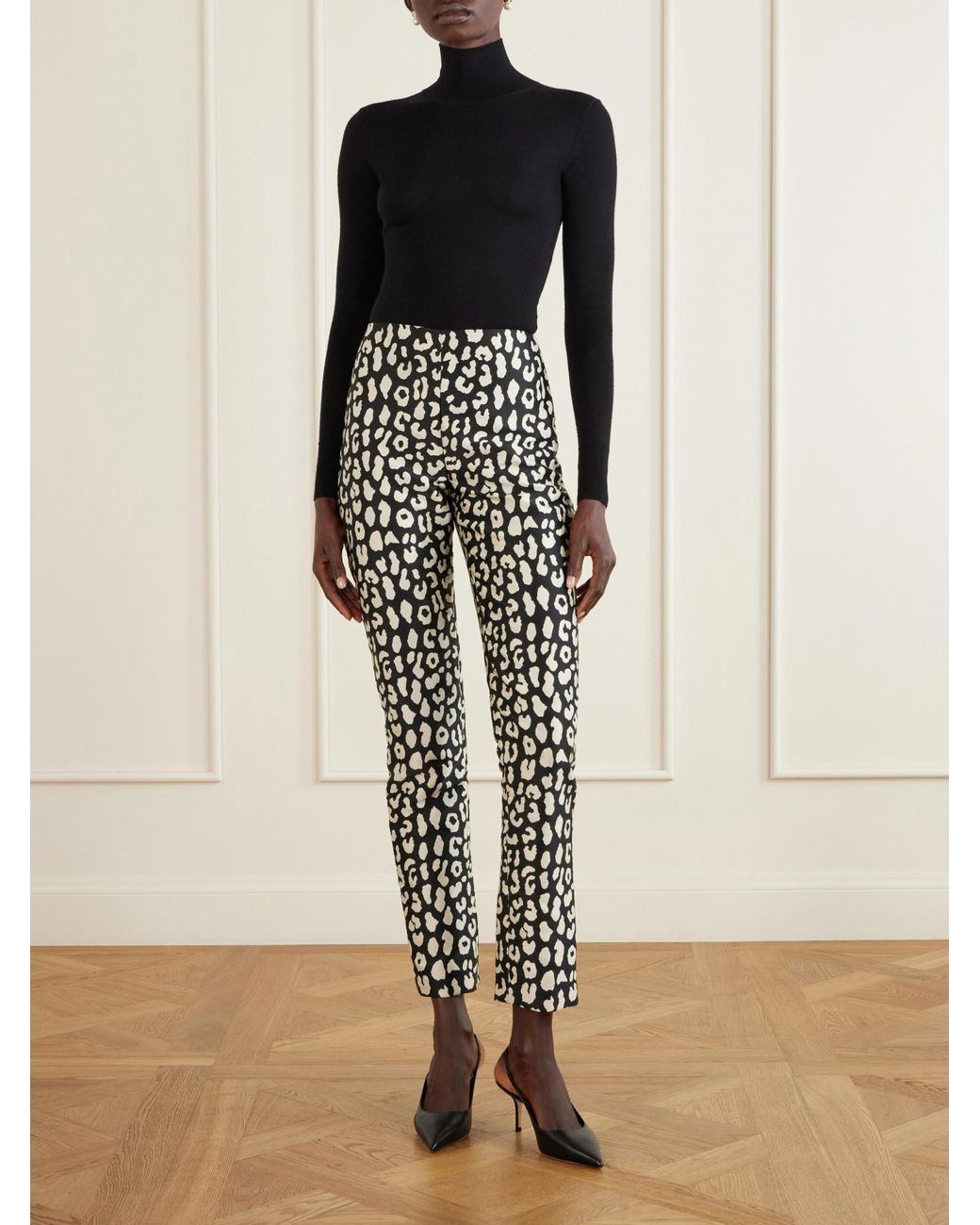 Carolina Herrera Black Wool And Silk-Blend Turtleneck Sweater