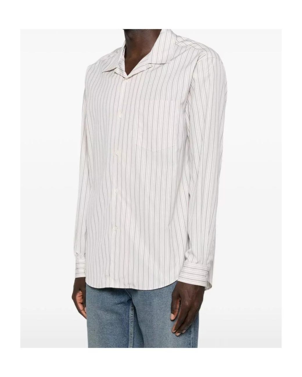 The Row White Vanja Striped Shirt for men