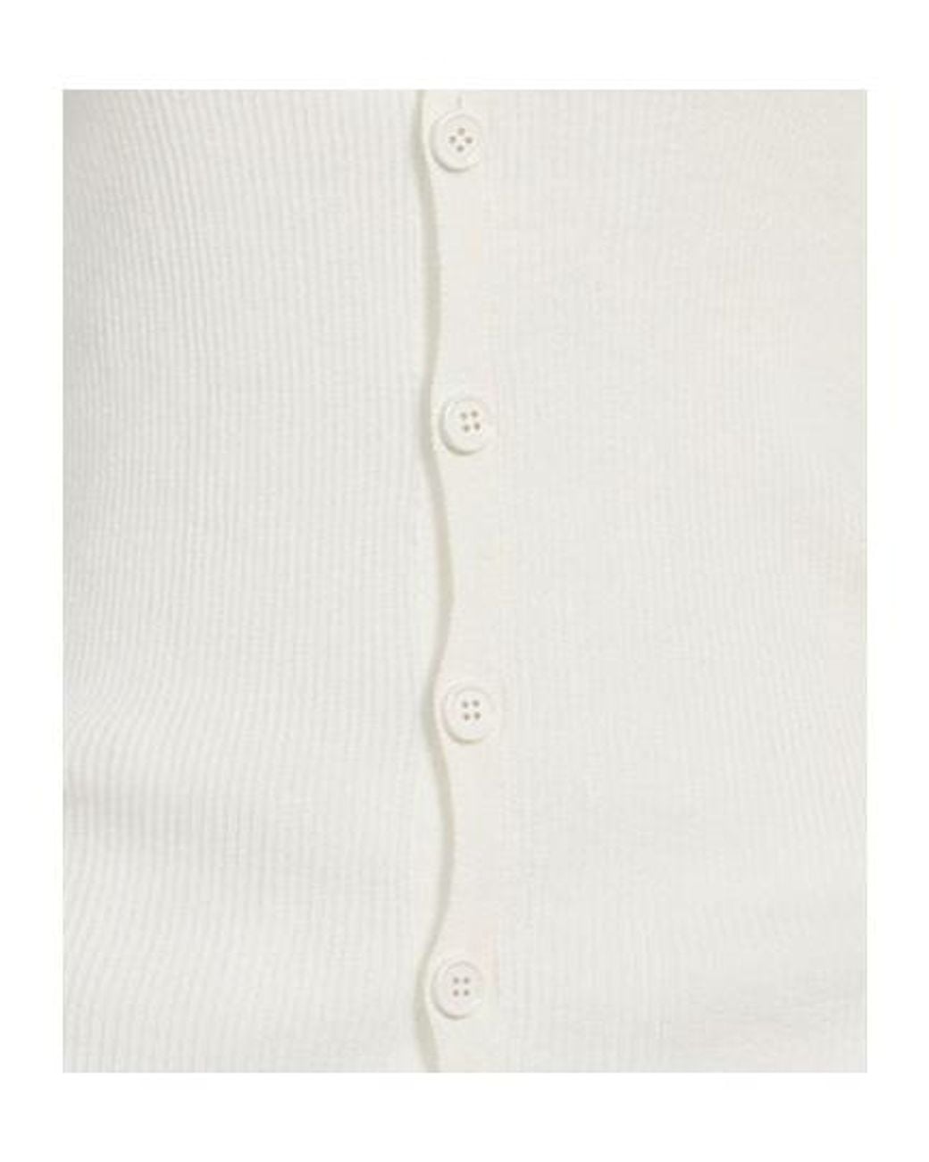 MM6 by Maison Margiela White Solid-Color Knit Cardigan