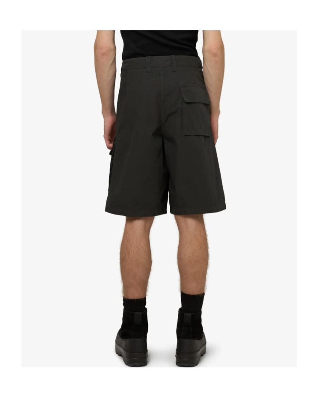 Stone Island Black Cargo Shorts for men
