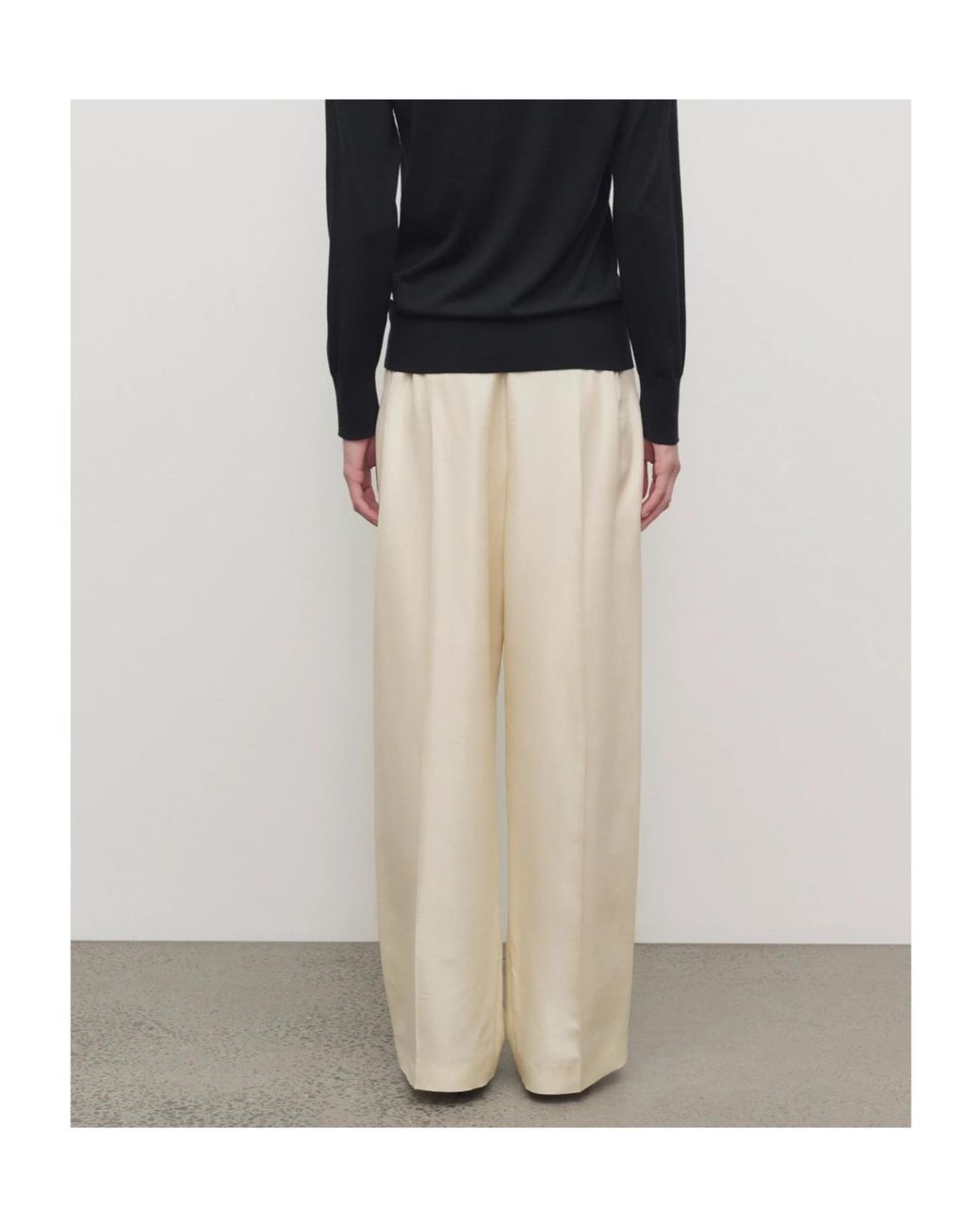 The Row White Beta Silk Trousers