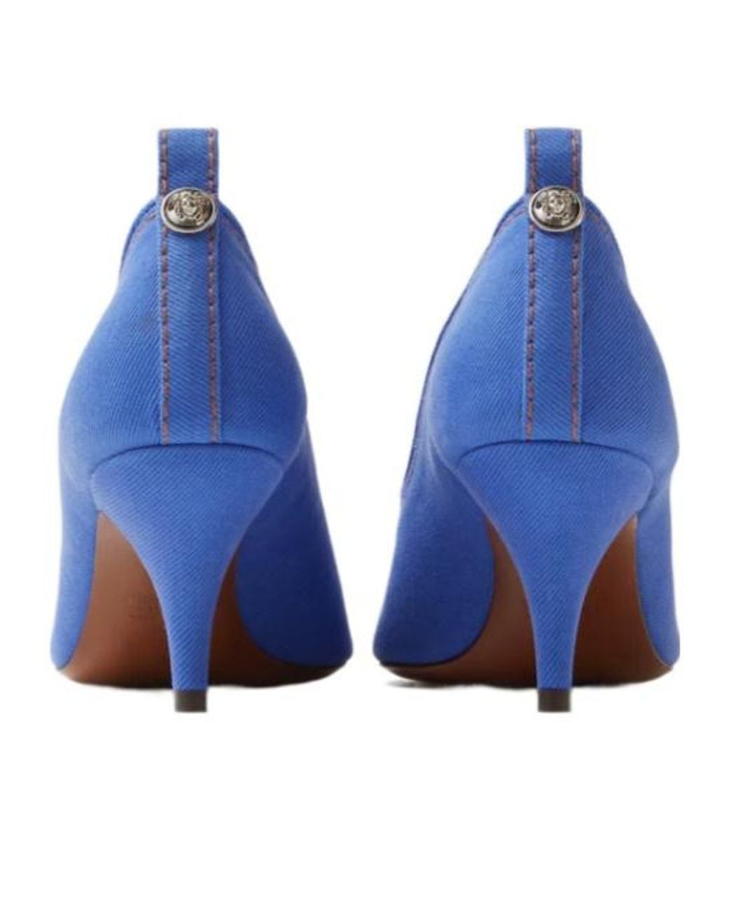 Versace Blue Tina Denim Pointed Pumps