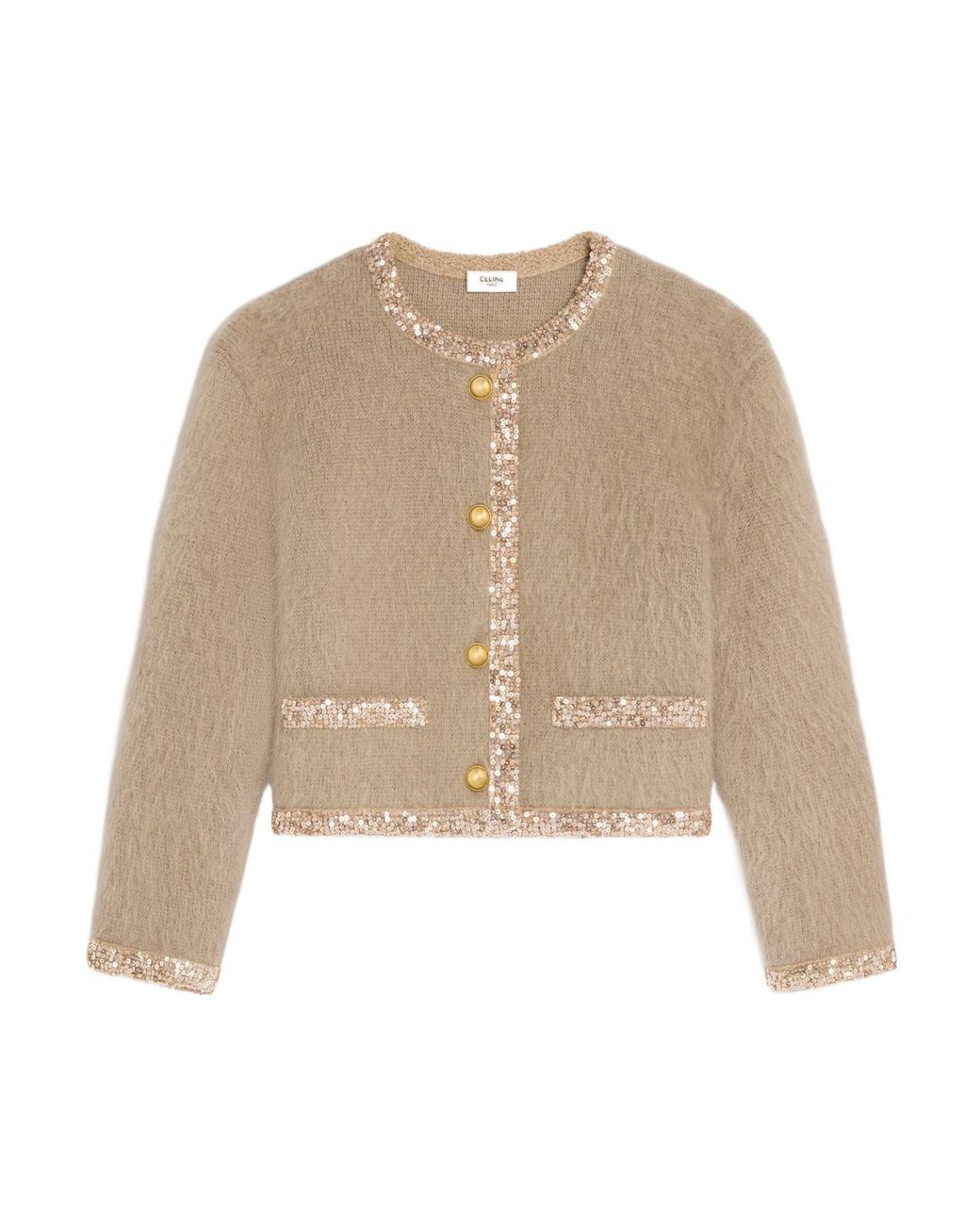 Céline Natural Embroidered Cardigan Jacket