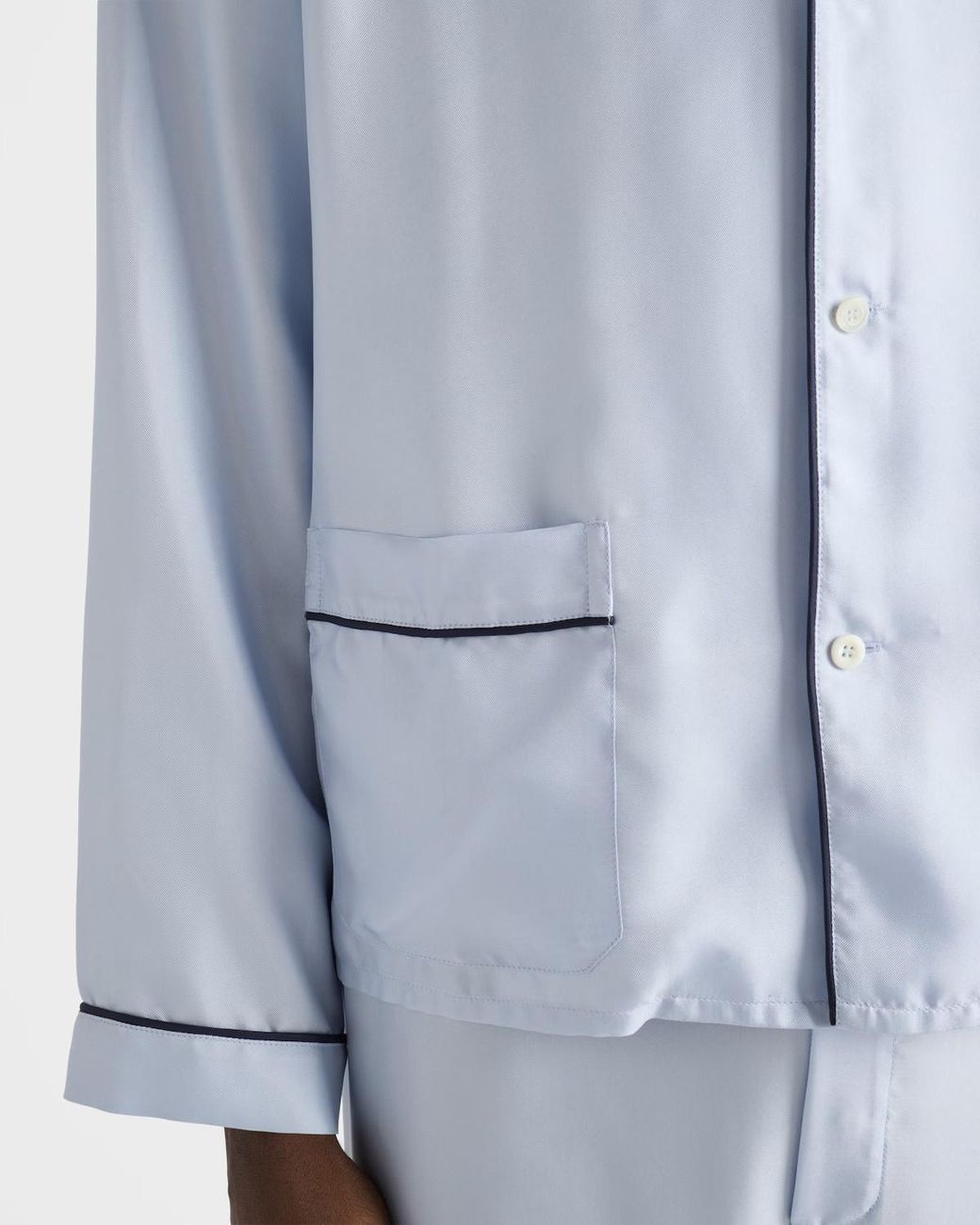 Prada Blue Silk Twill Pajamas for men