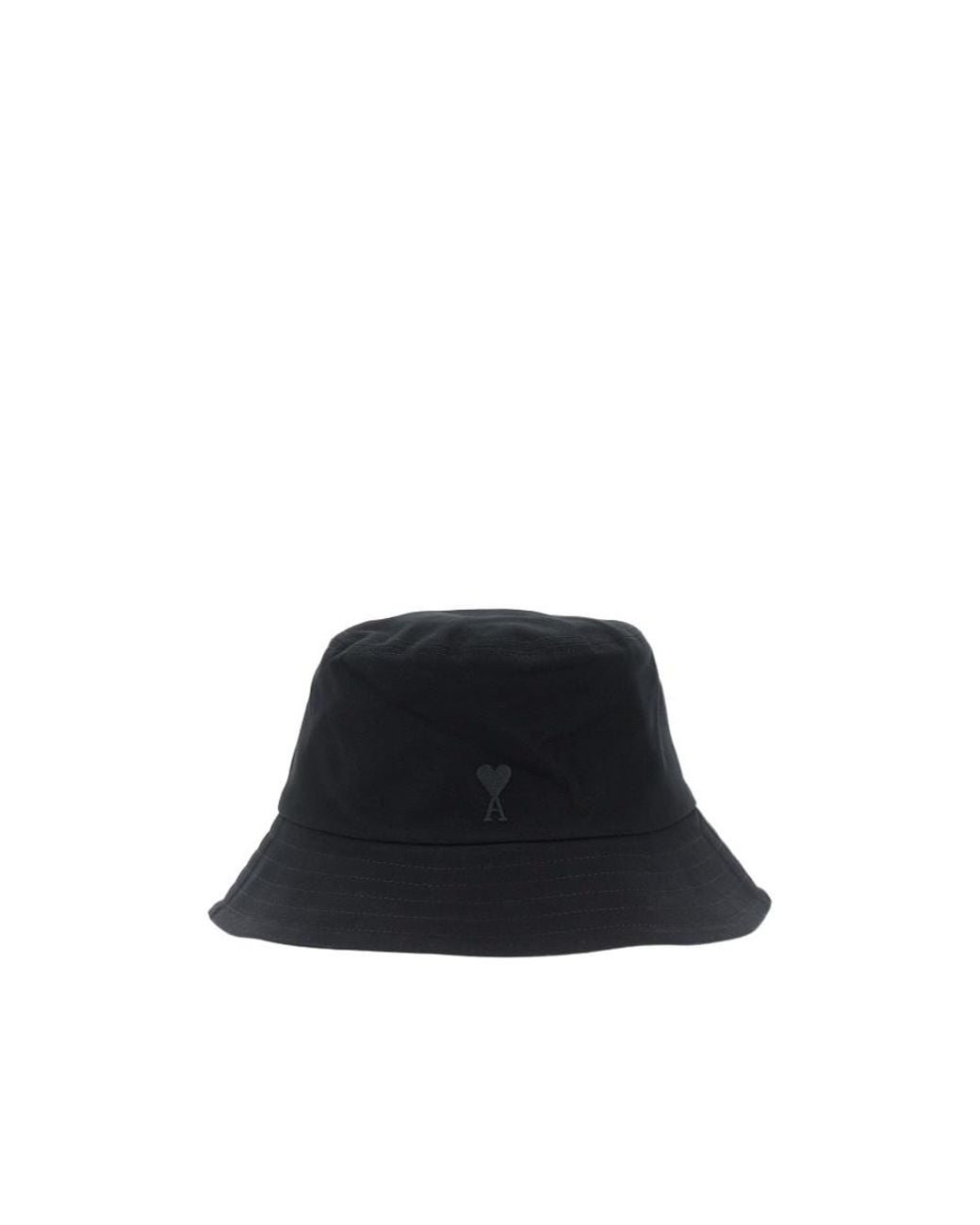 AMI Black Logo Embroidered Bucket Hat