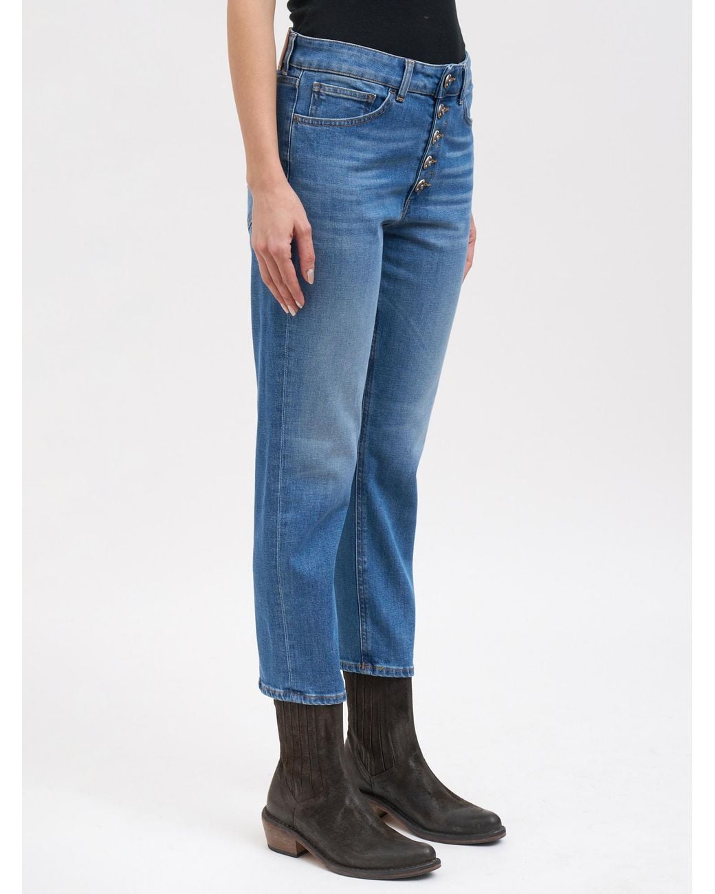Dondup Blue Single-Breasted Denim Trousers