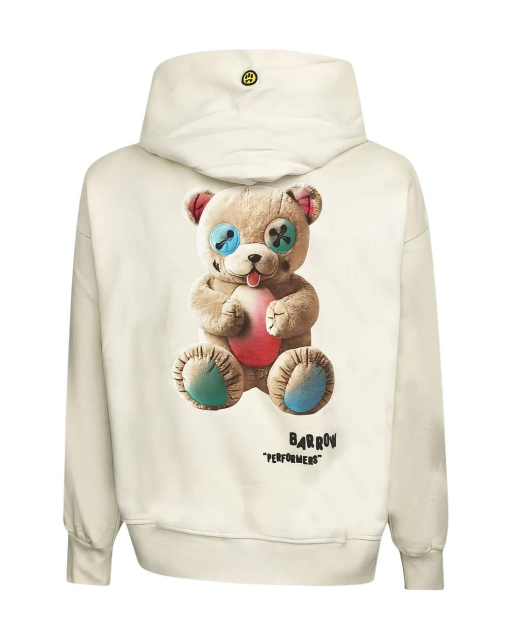 Barrow White Teddy Graphic Hoodie for men