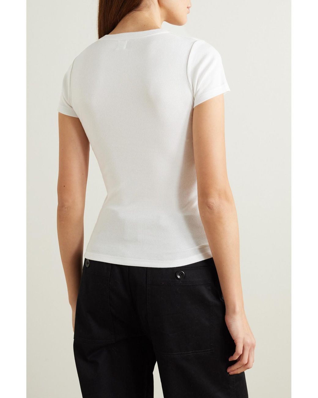 Leset White Stretch-Cotton Jersey T-Shirt