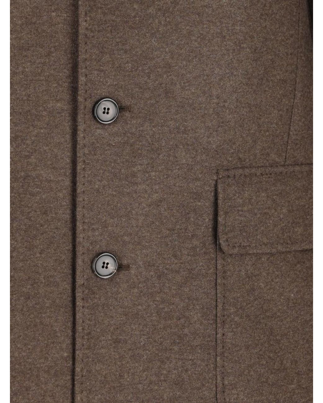 Loro Piana Brown High-Neck Sweater Coat for men