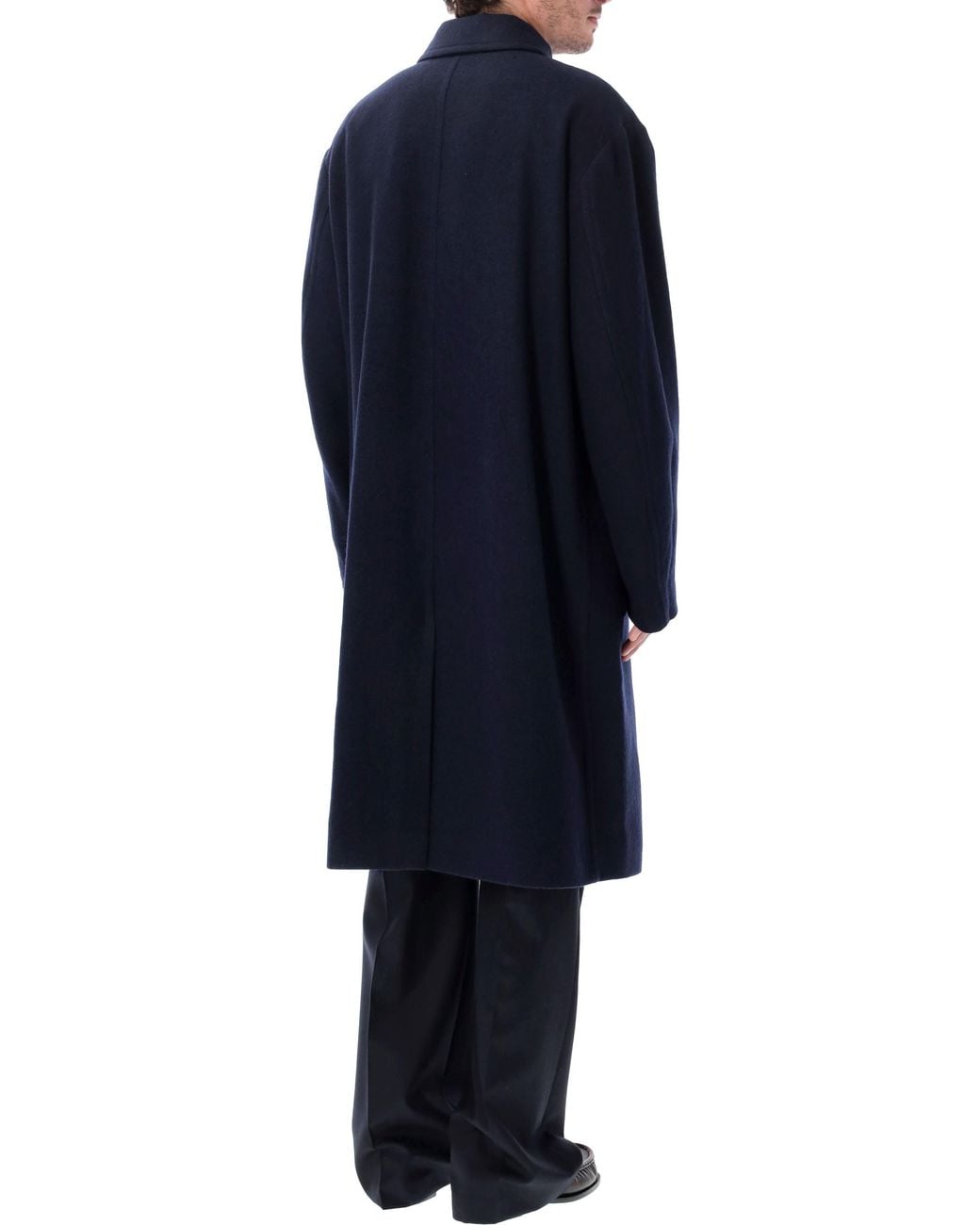 Dries Van Noten Blue Single-Breasted Coat for men