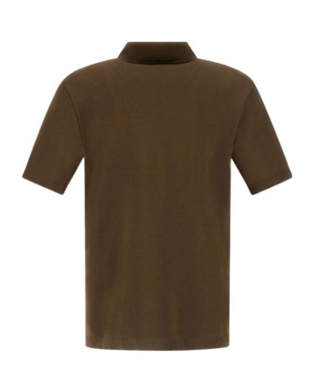 Herno Green Short-Sleeved Knitted Polo Shirt for men