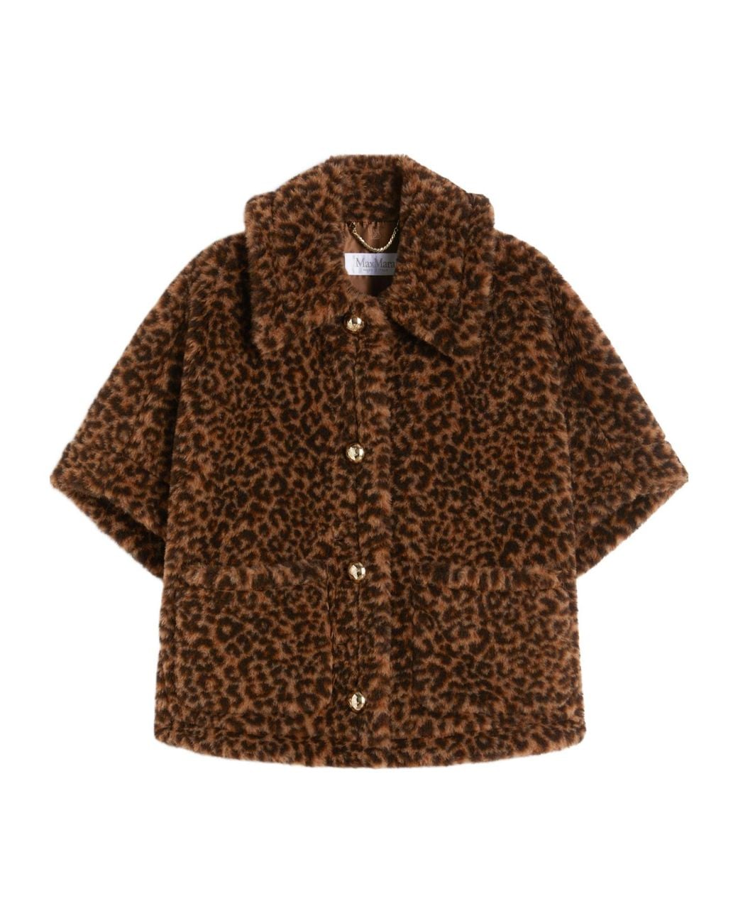 Max Mara Brown Titty Leopard Patterned Button-Up Coat